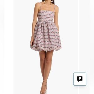 Avec Les Filles Embroidered Bubble Minidress